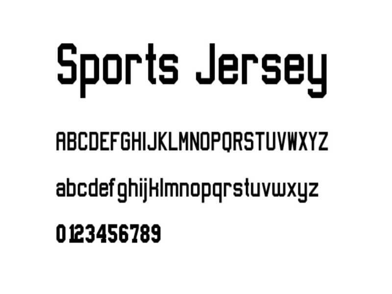 Jersey style fonts
